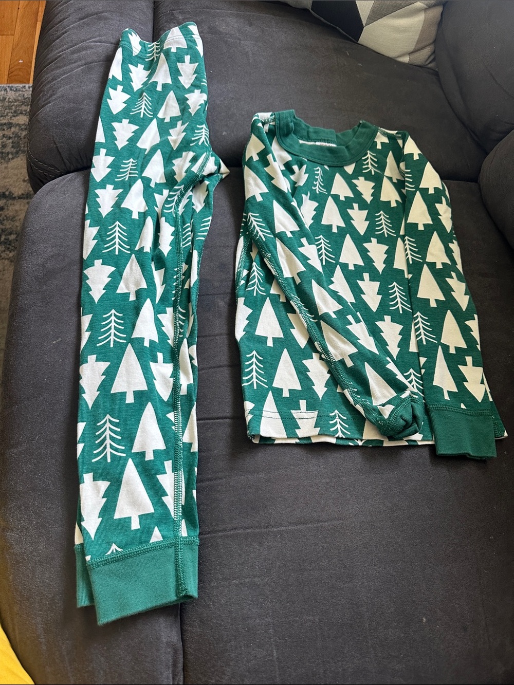 Hanna Andersson Green Tree Print Pajama Set